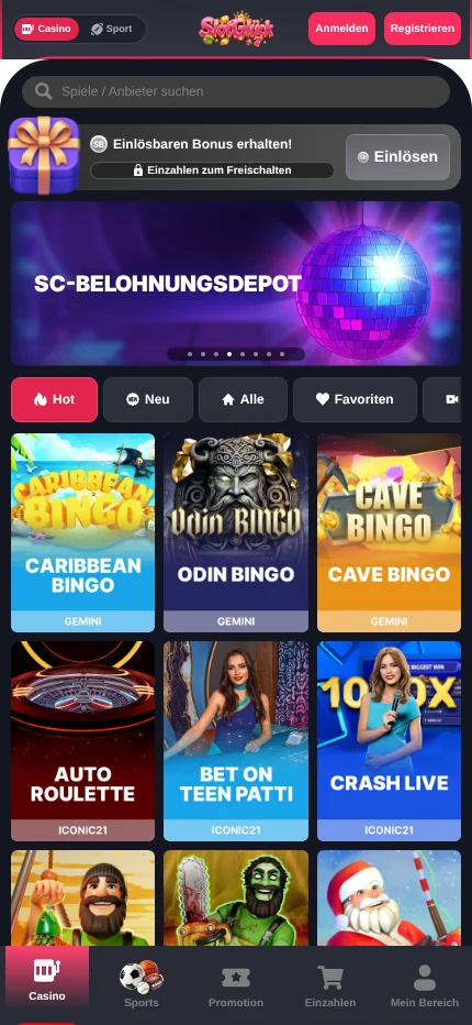 SlotGlück mobile platform